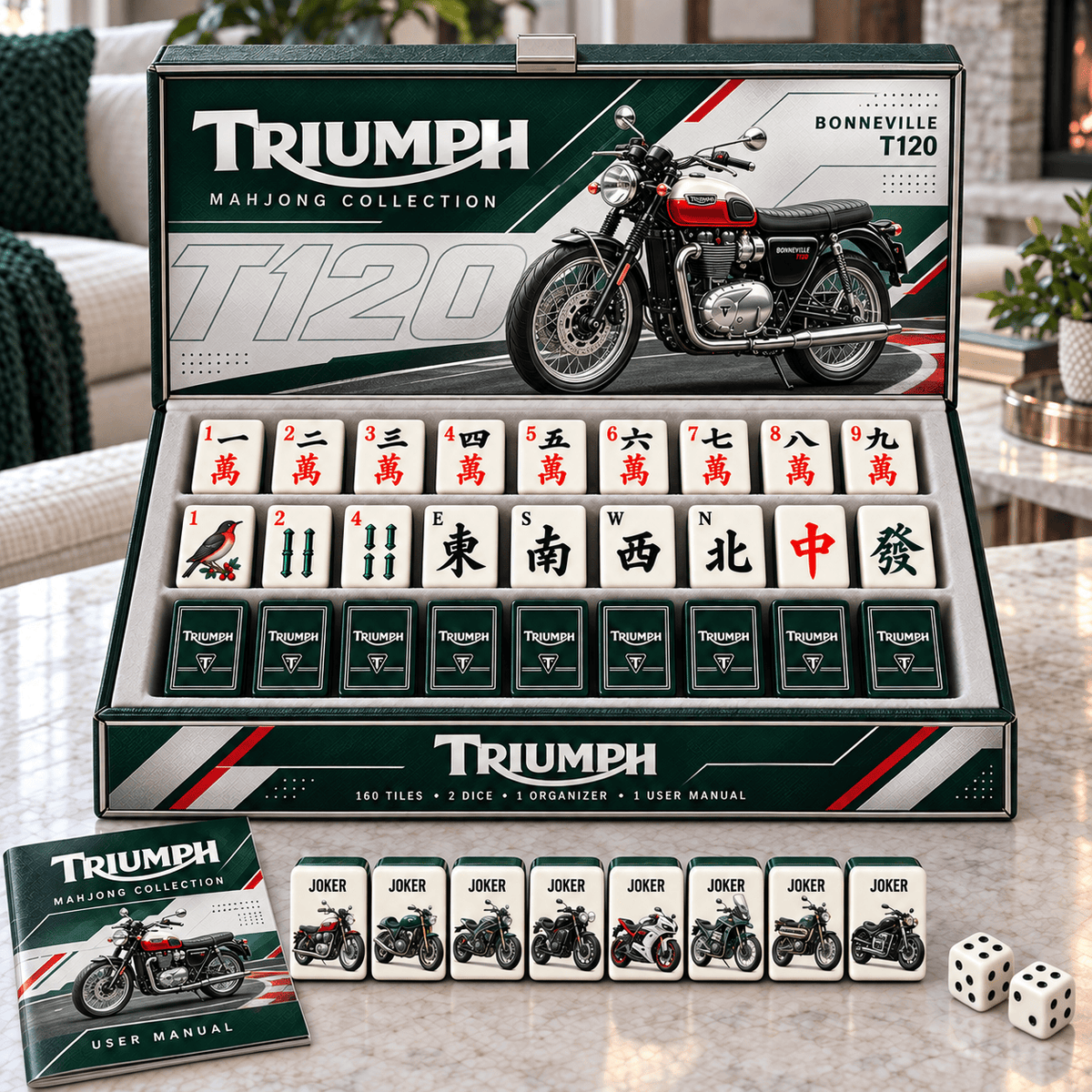 Premium TRI Mahjong Tiles Set TTMH