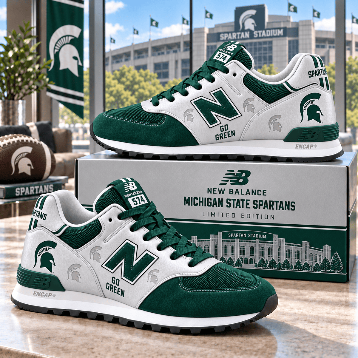 PREMIUM MSU NB 574 SNEAKER NHVH