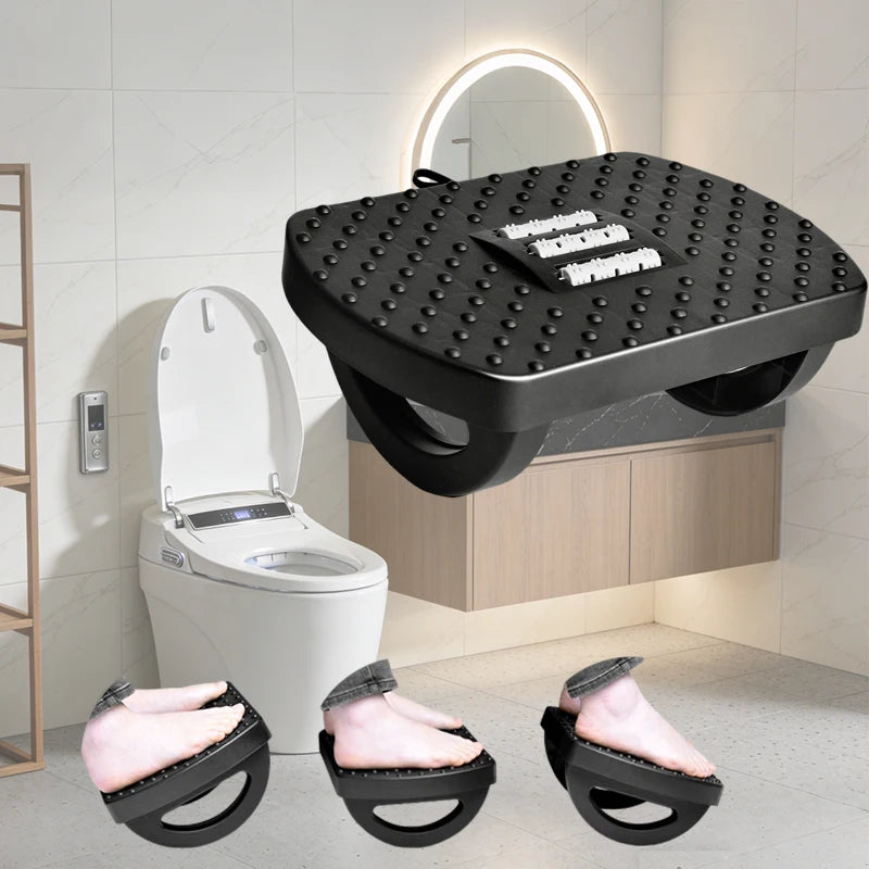 Bathroom & Toilet Use Ergonomic Footrest Stool with Massage Rollers , Non-Slip, Posture Correction for Kids & Adults Pain Relief