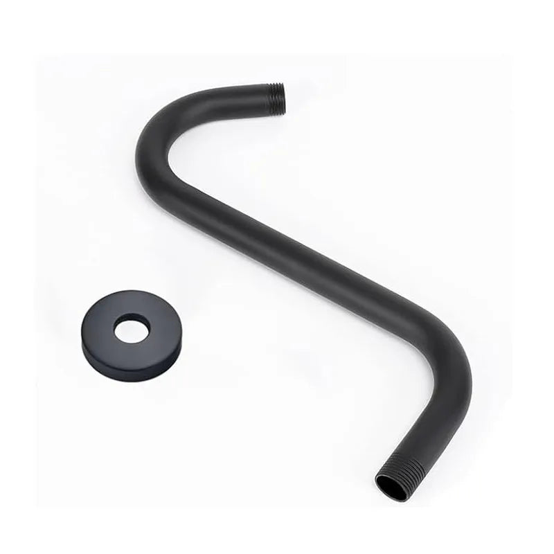 S Shaped Shower Arm Standard High Rise Shower Head Extension Pipe Shower Arm Extender Wall Mounted Bathroom Accessories