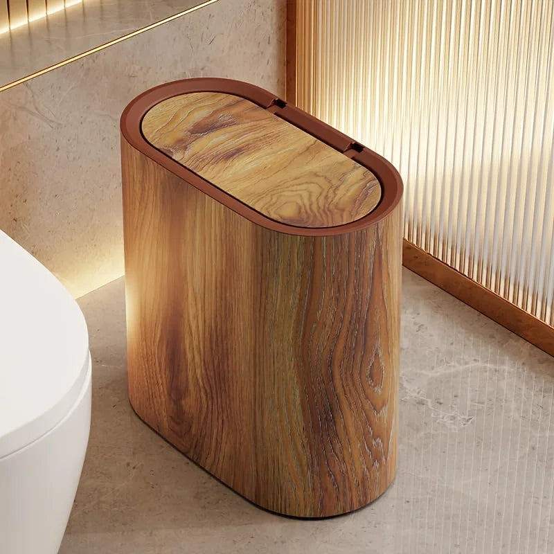 1pc Trash Can - 3.7 Gallon Dual Barrel, Odor Resistant, Easy To Clean, Rust Resistant, Ideal For Bathrooms, Kitchens, Offices